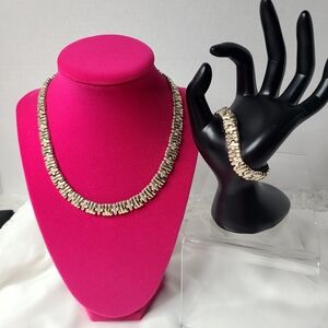Sterling Silver Italian Necklace And Bracelet Set